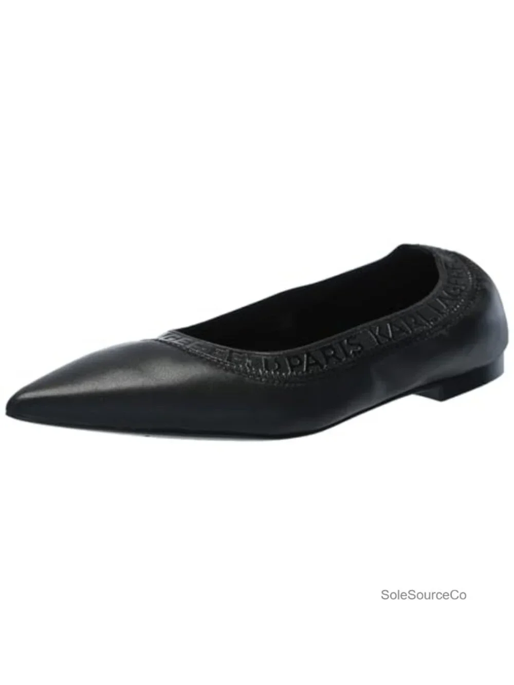 KARL LAGERFELD VINETTE POINTED TOE BALLET FLAT FAUX LEATHER